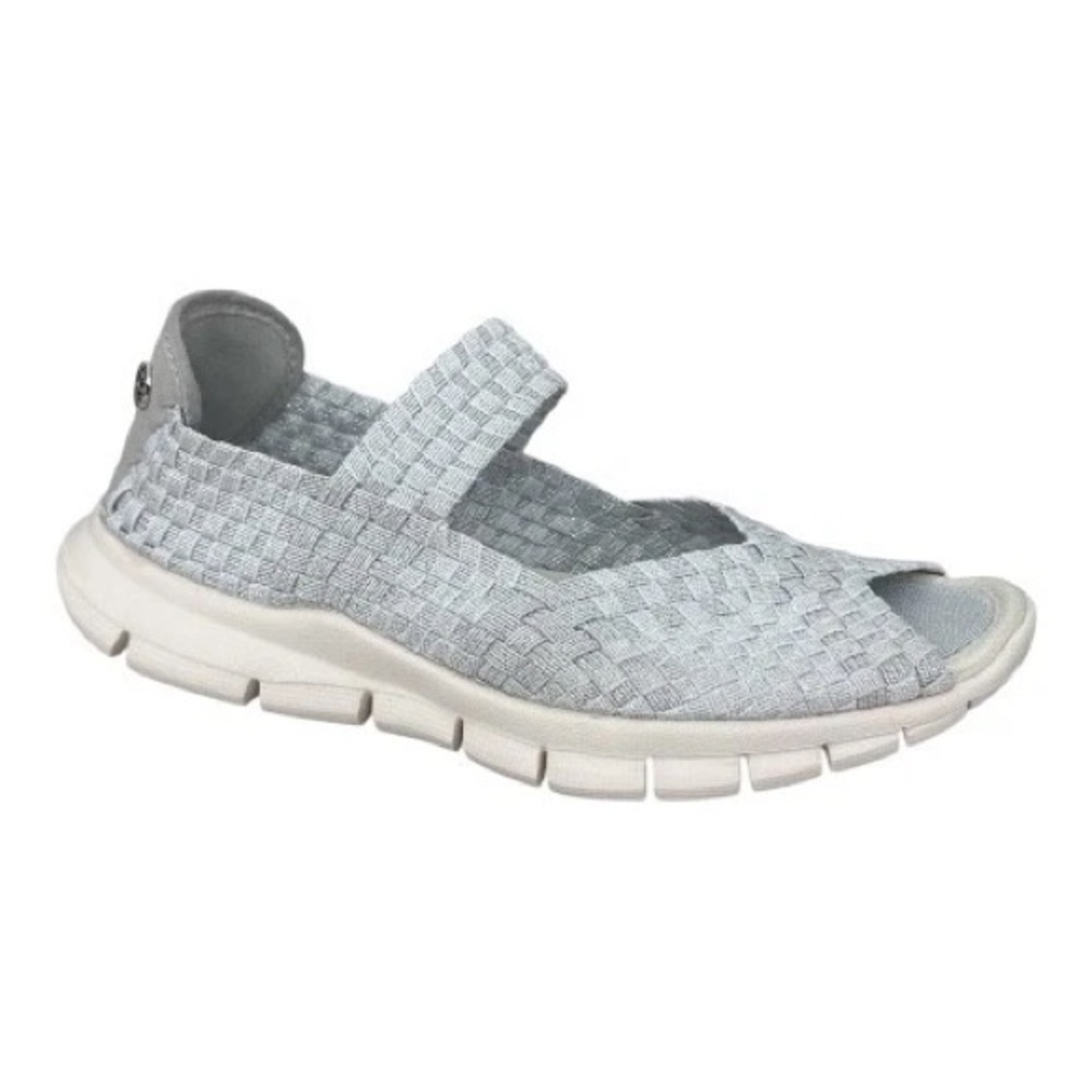 BERNIE MEV. Women's Woven Sport Mary Jane Sandals Light Silver Gray NEW Size 6